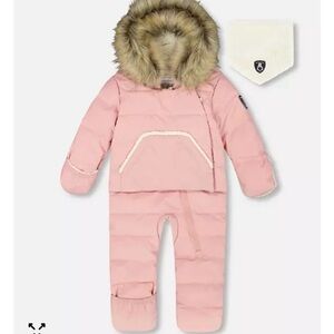 Deux par Deux Cream Snowsuit with Faux Fur